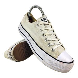 CONVERSE Shoes CHUCK TAYLOR Womens Size 8 White PLATFORM OXFORD Sneaker 5602510